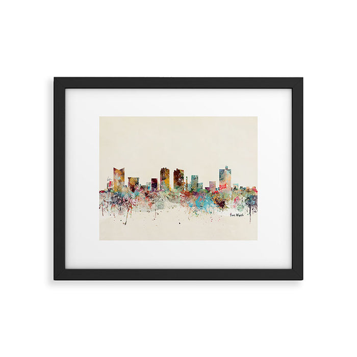fort worth skyline Framed Art Print Gallery Image 1