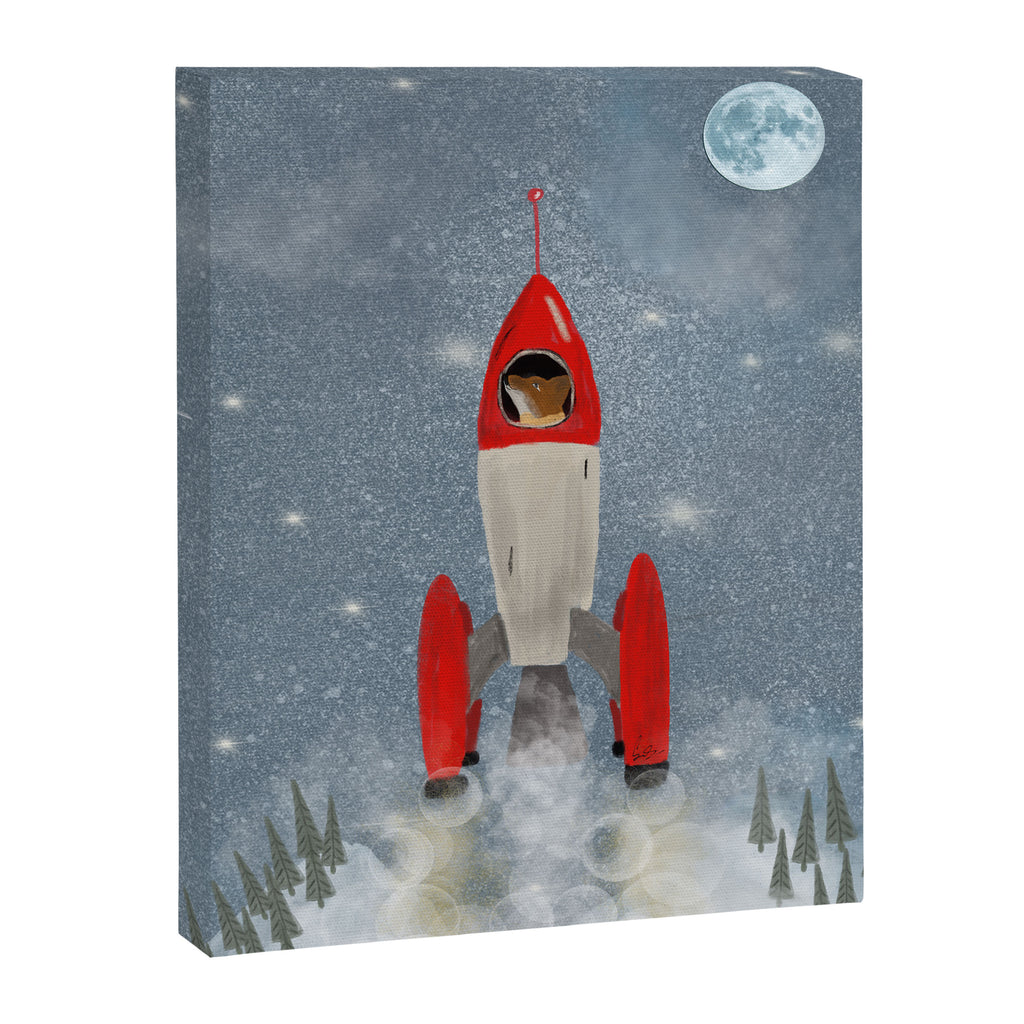 fox goes to the moon Canvas Print Gallery Image 8