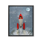 fox goes to the moon Framed Canvas Print Gallery Image 8