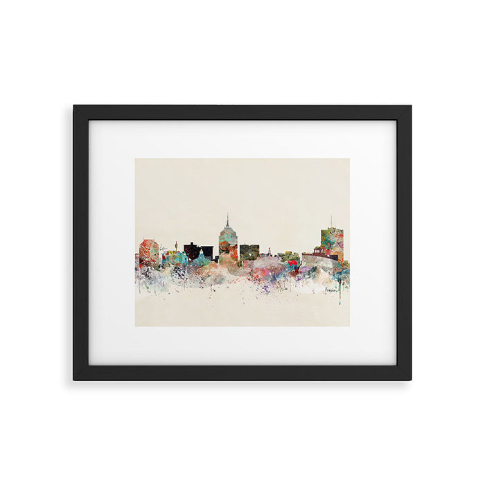fresno skyline Framed Art Print Gallery Image 1