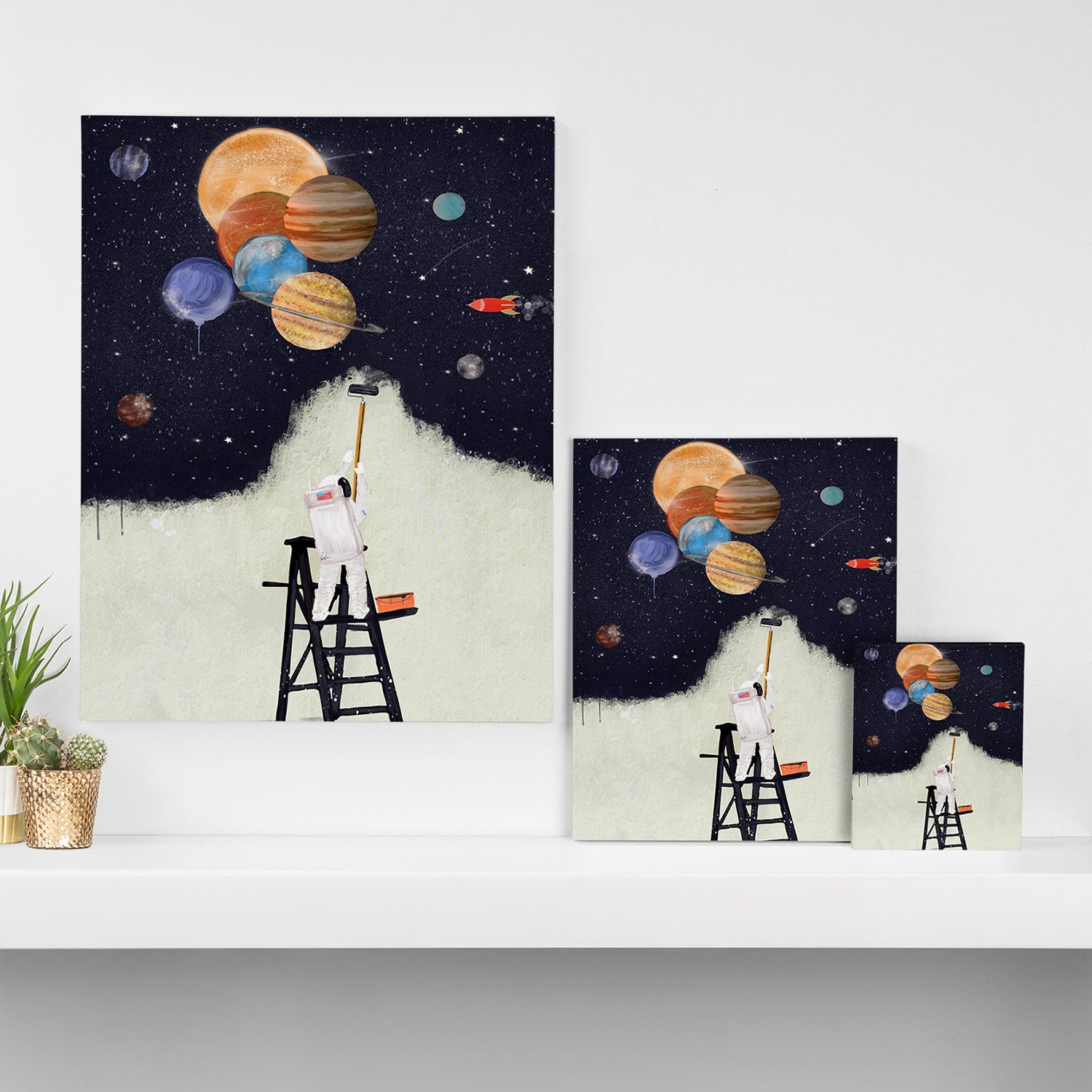 galaxy graffiti Canvas Print Gallery Image 3