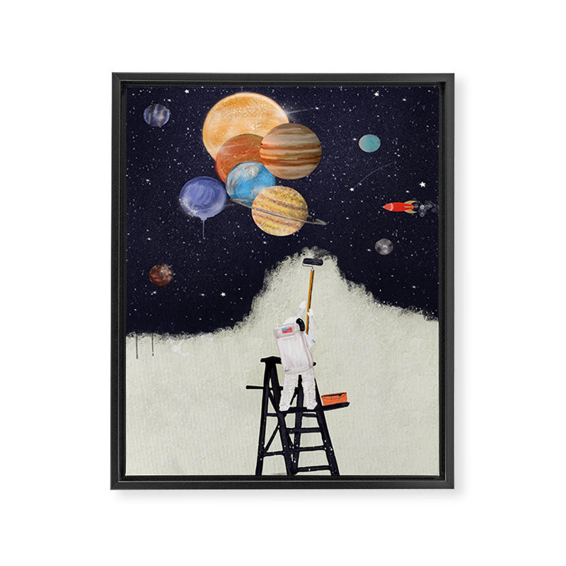 galaxy graffiti Framed Canvas Print Gallery Image 6