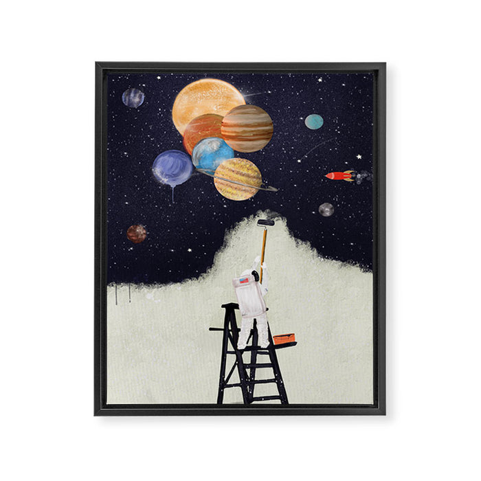 galaxy graffiti Framed Canvas Print Gallery Image 1