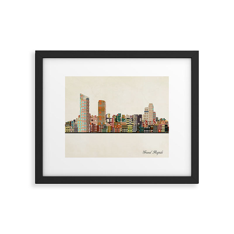 grand rapids michigan skyline Framed Art Print Gallery Image 4