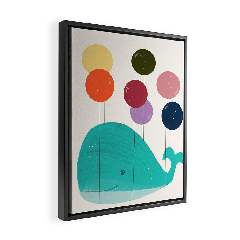 happy whale Framed Canvas Print Gallery Image 2