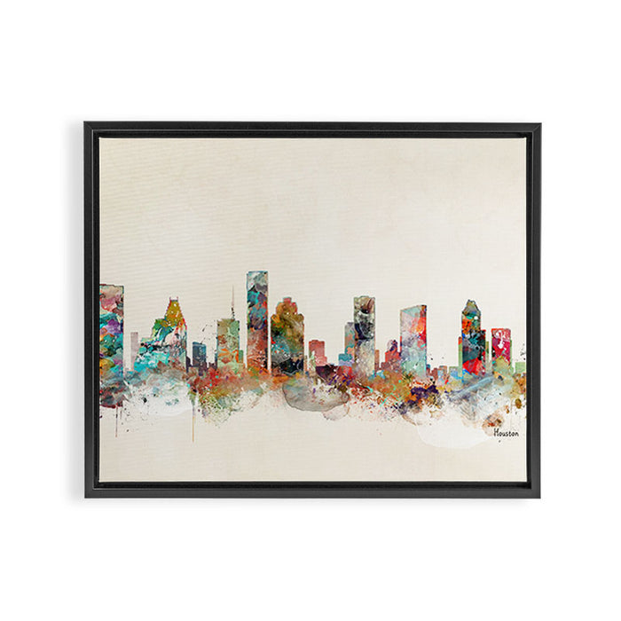 houston texas skyline Framed Canvas Print Gallery Image 1
