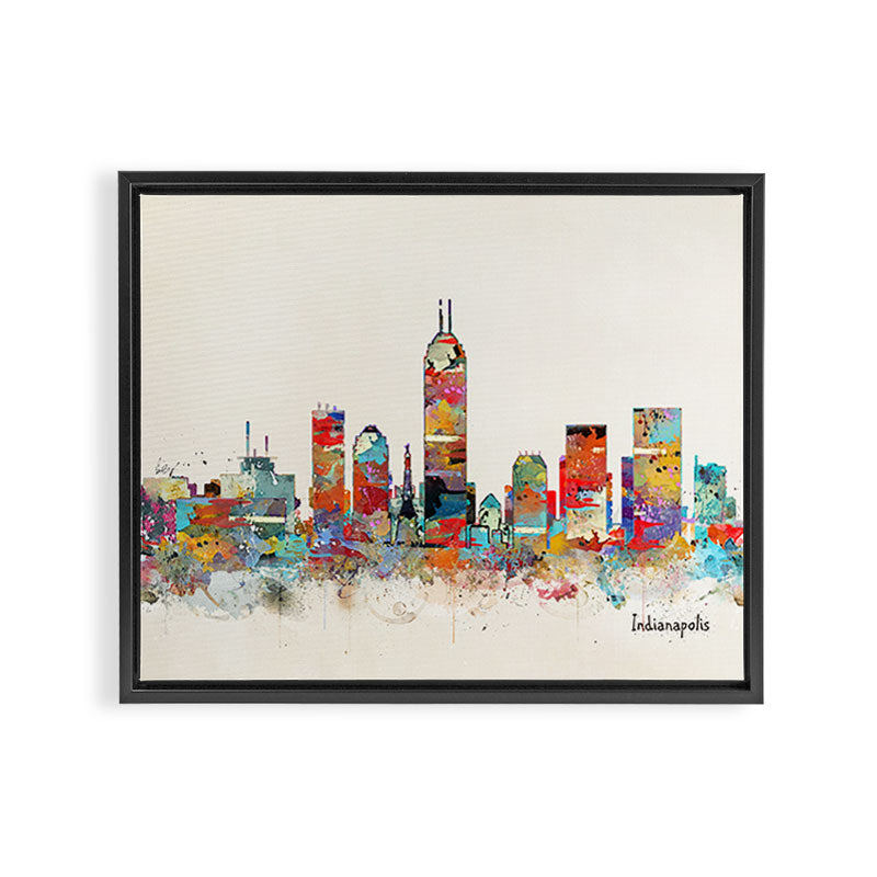 Indianapolis Indiana skyline Framed Canvas Print Gallery Image 2