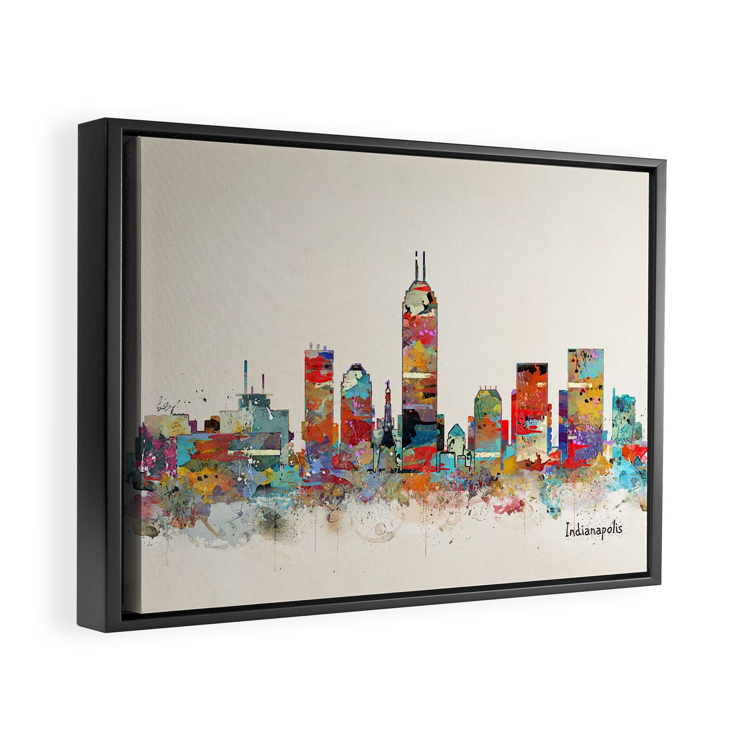 Indianapolis Indiana skyline Framed Canvas Print Gallery Image 6