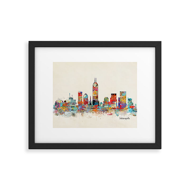 Indianapolis Indiana skyline Framed Art Print Gallery Image 4