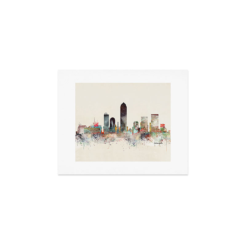 indianapolis indiana skyline Art Print Gallery Image 1