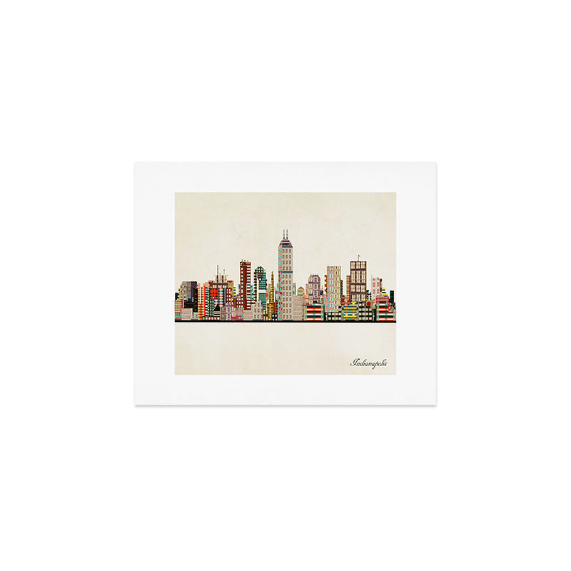 indianapolis indiana skyline Art Print Gallery Image 1