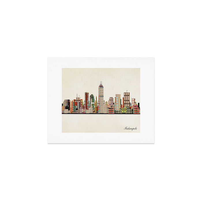 indianapolis indiana skyline Art Print Gallery Image 1