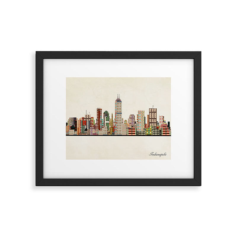 indianapolis indiana skyline Framed Art Print Gallery Image 6