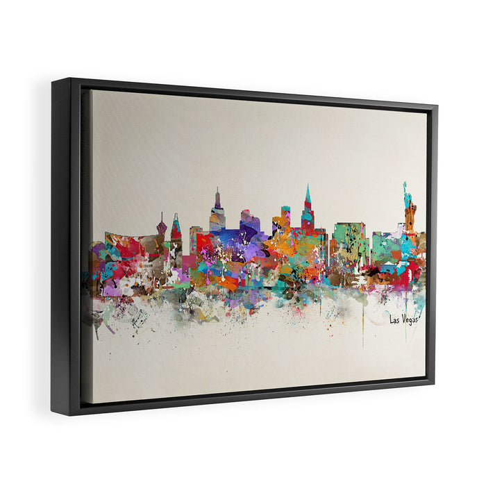 Las Vegas Nevada skyline Framed Canvas Print Gallery Image 1