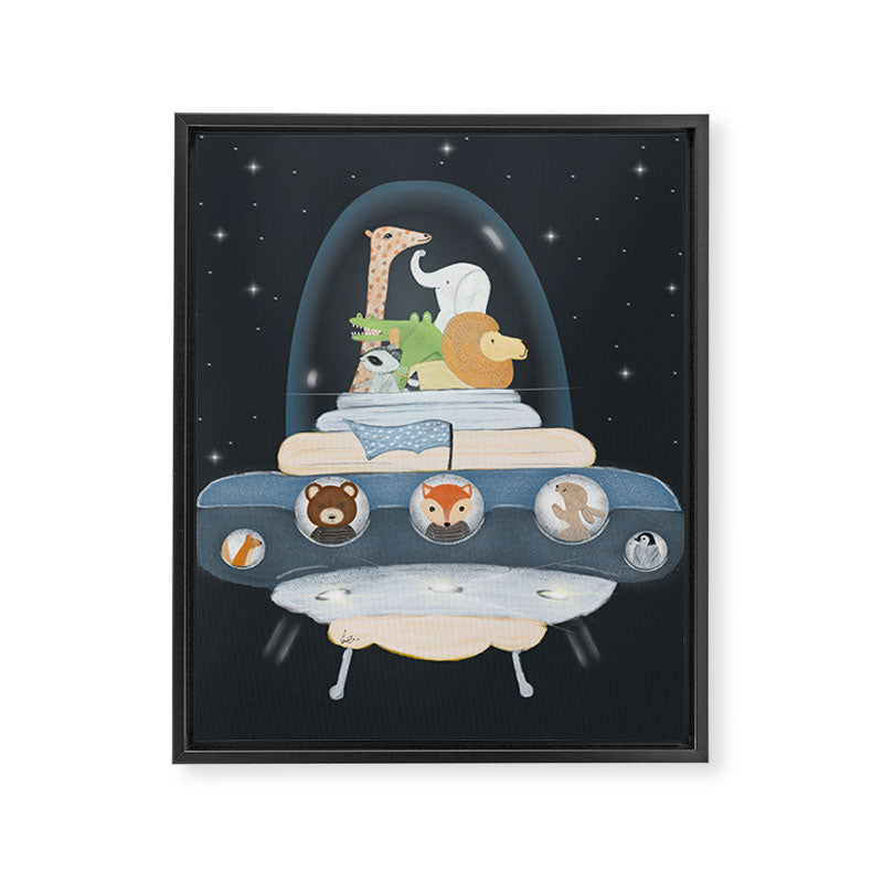 lets all go to space Framed Canvas Print Gallery Image 8