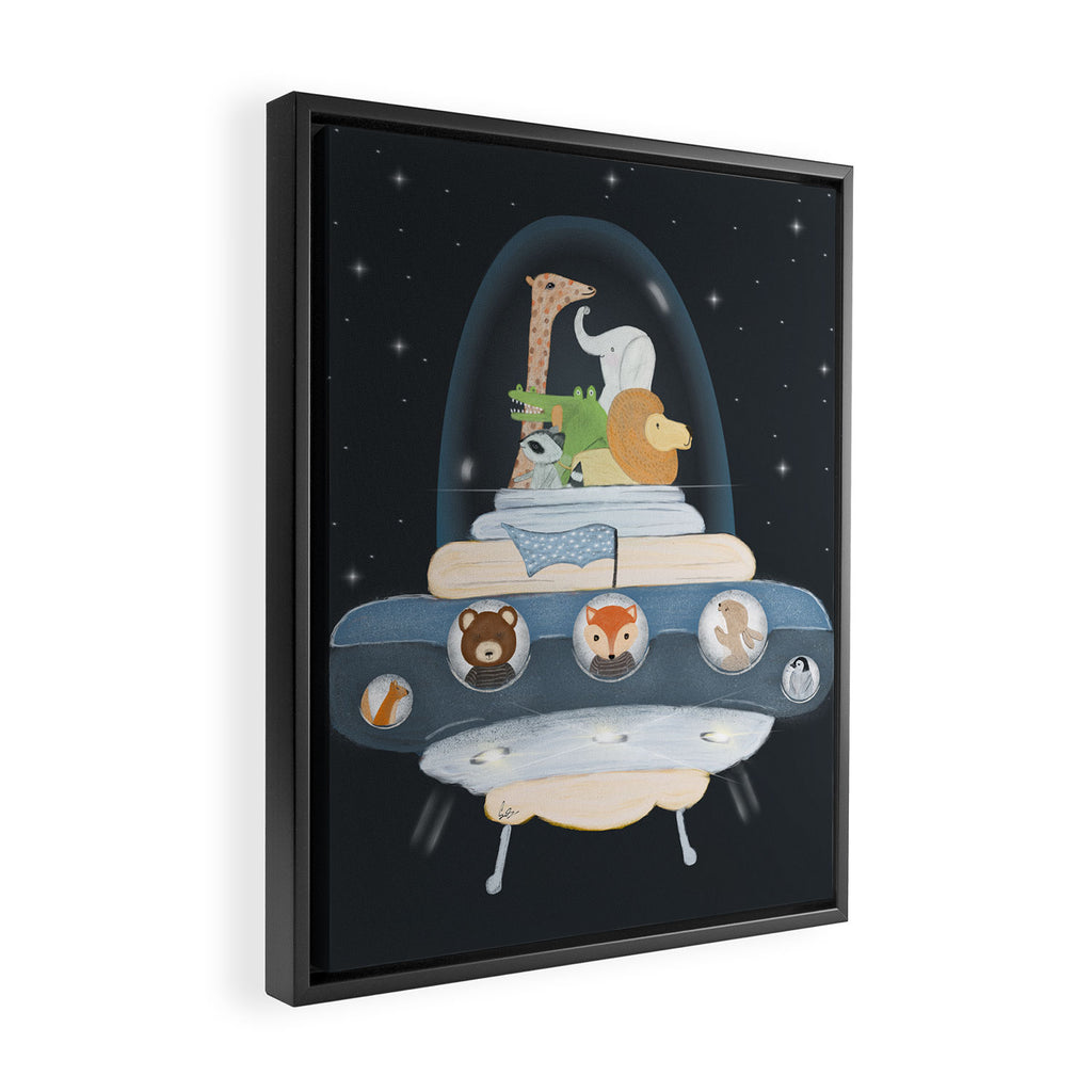 lets all go to space Framed Canvas Print Gallery Image 2