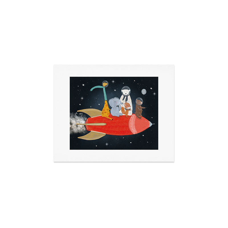 lets all go to the moon Art Print Gallery Image 1