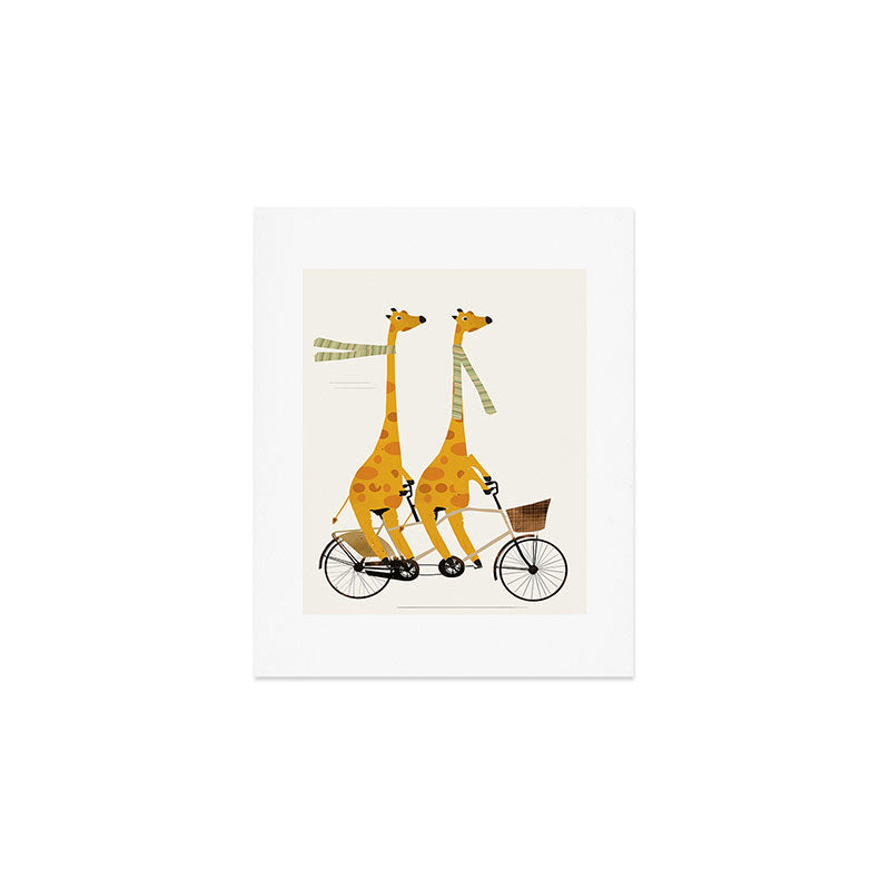 lets tandem giraffes Art Print Gallery Image 1