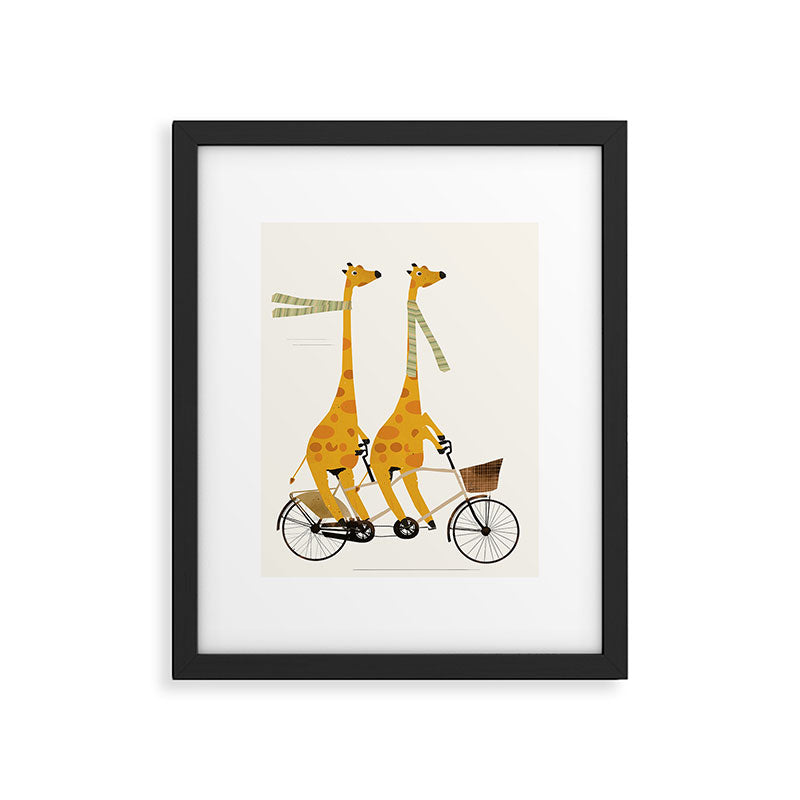 lets tandem giraffes Framed Art Print Gallery Image 4