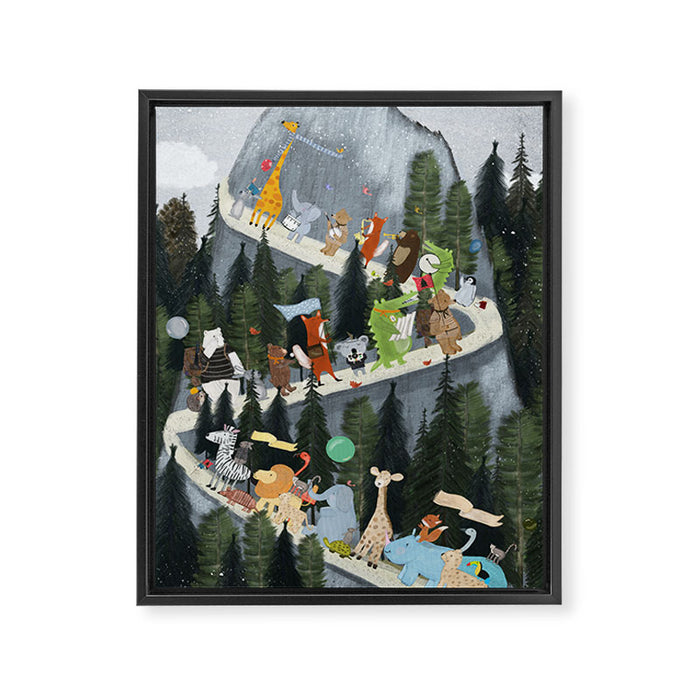 little adventure mountain Framed Canvas Print Gallery Image 1