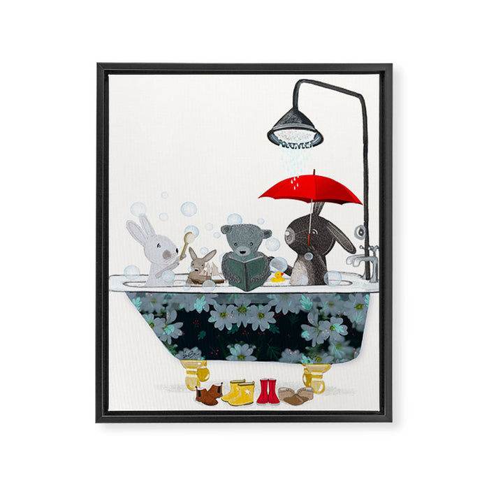 little bath time Framed Canvas Print Gallery Image 1