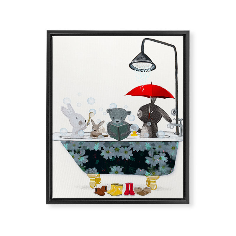 little bath time Framed Canvas Print Gallery Image 8