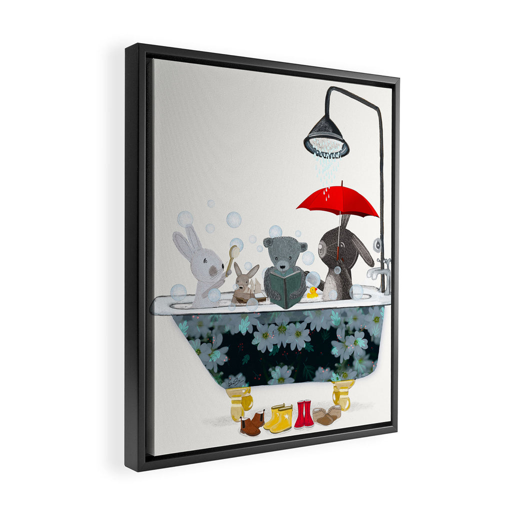 little bath time Framed Canvas Print Gallery Image 2