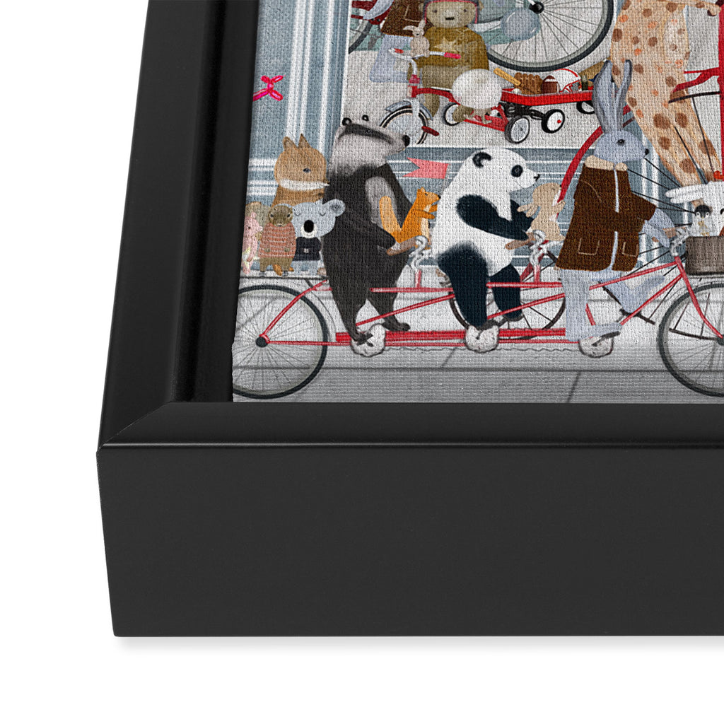 little bicycle shop Framed Canvas Print Gallery Image 3