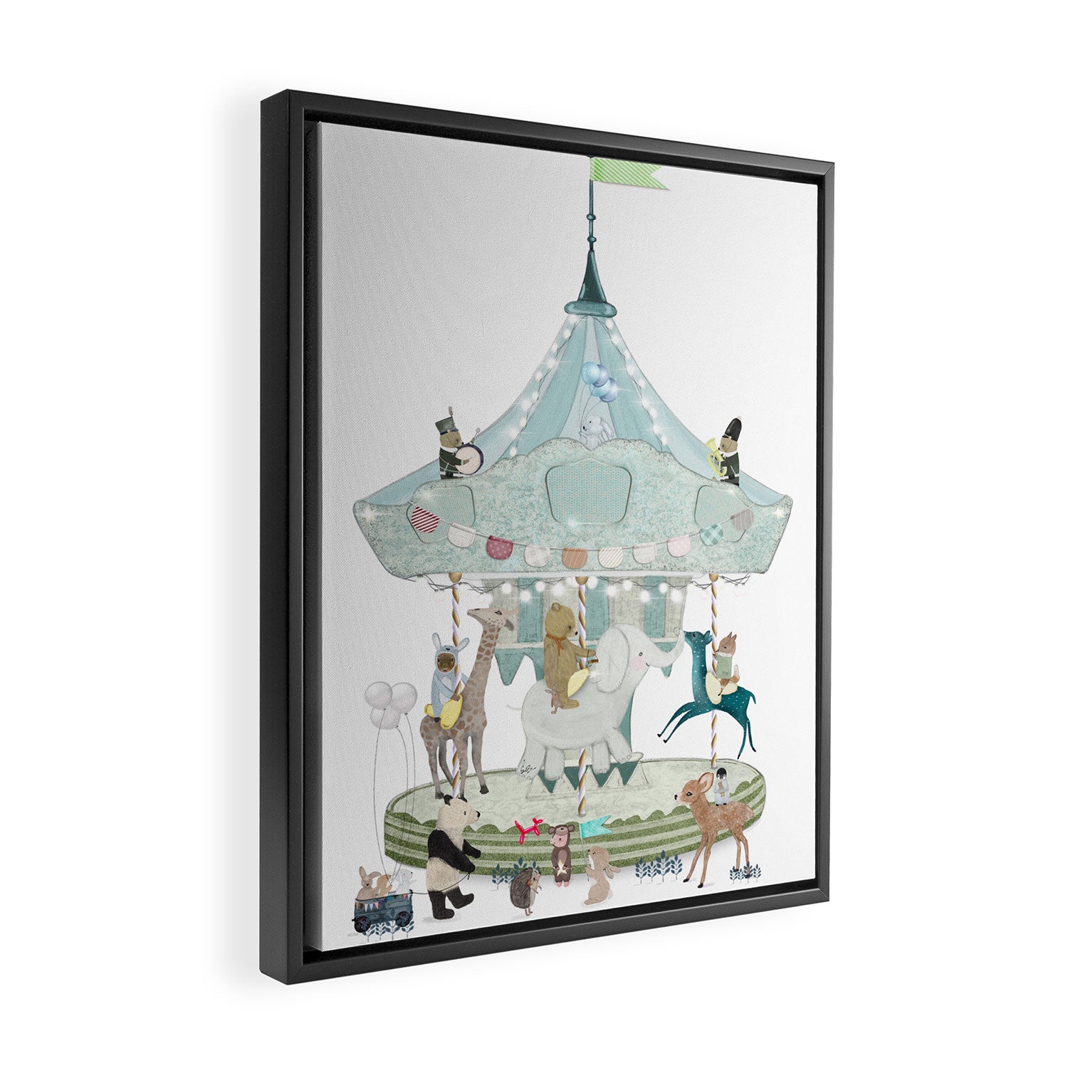 little carousel Framed Canvas Print Gallery Image 2