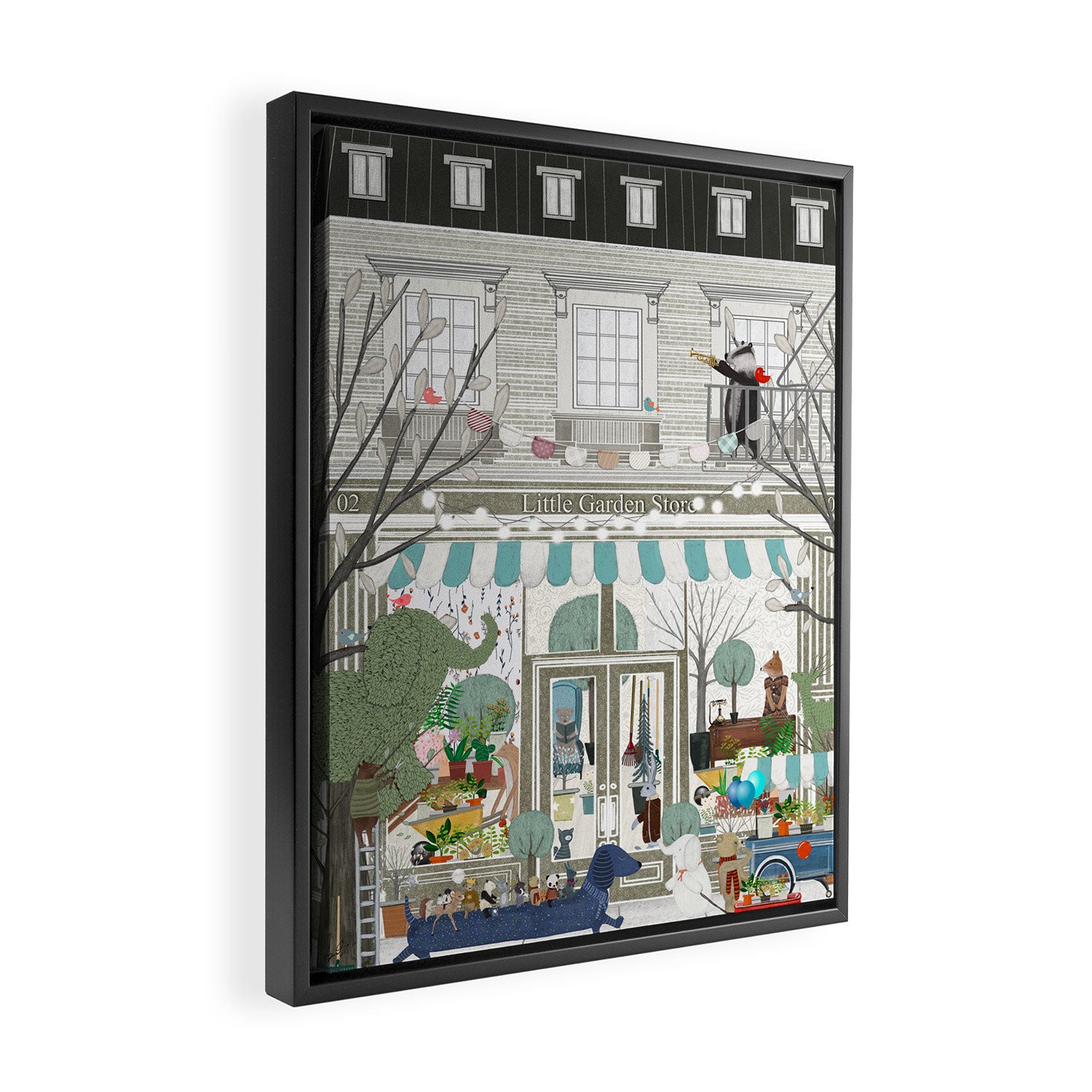little garden store Framed Canvas Print Gallery Image 2