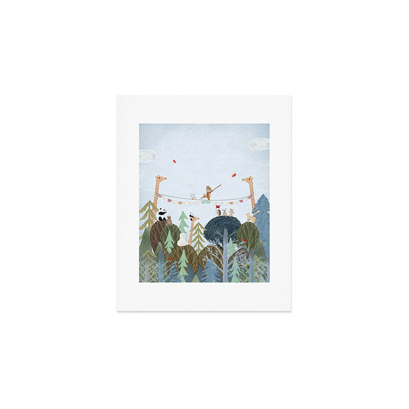 little giraffe wood Art Print Gallery Image 1