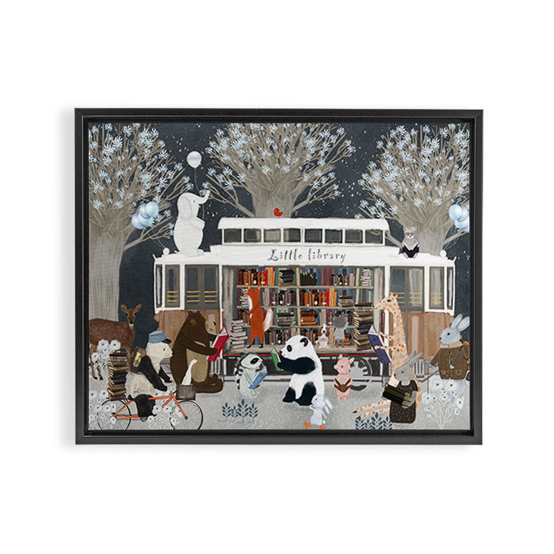 little library Framed Canvas Print Gallery Image 3