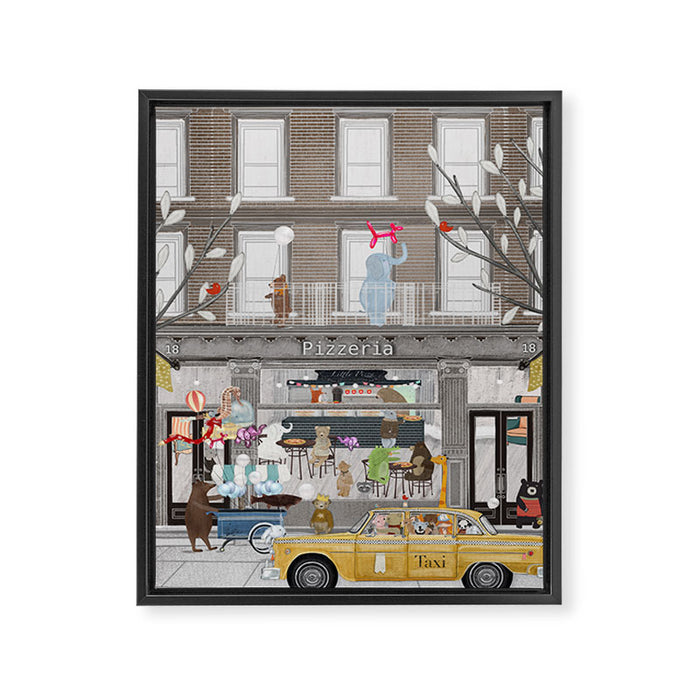 little pizzeria Framed Canvas Print Gallery Image 1