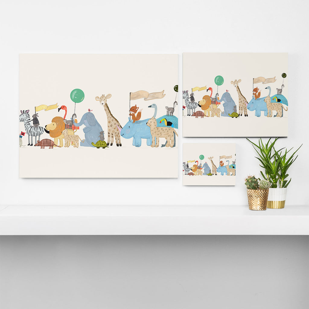 little safari parade Canvas Print Gallery Image 3
