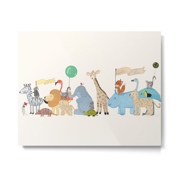 little safari parade Metal Print Gallery Image 1