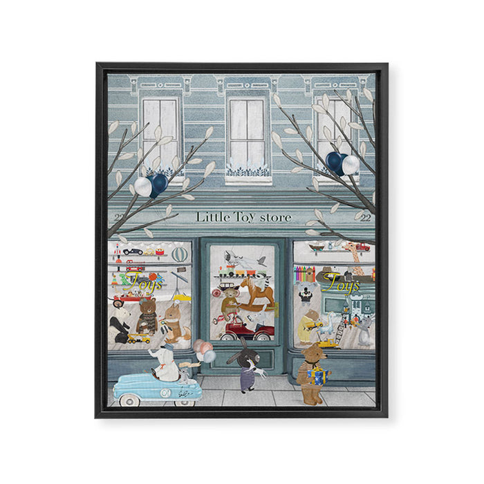 little toy store Framed Canvas Print Gallery Image 1