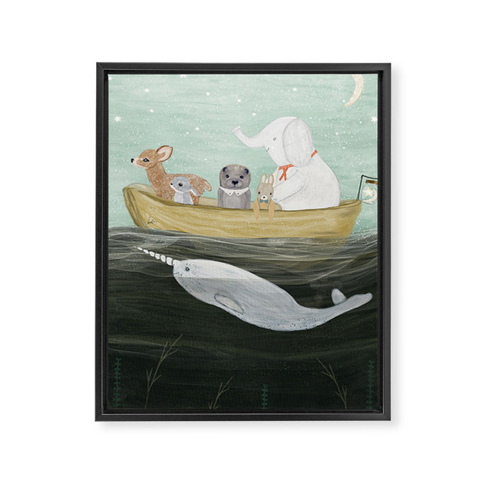 little yellow boat Framed Canvas Print Gallery Image 1
