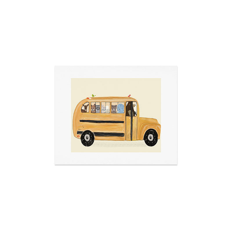 little yellow bus Art Print Gallery Image 1