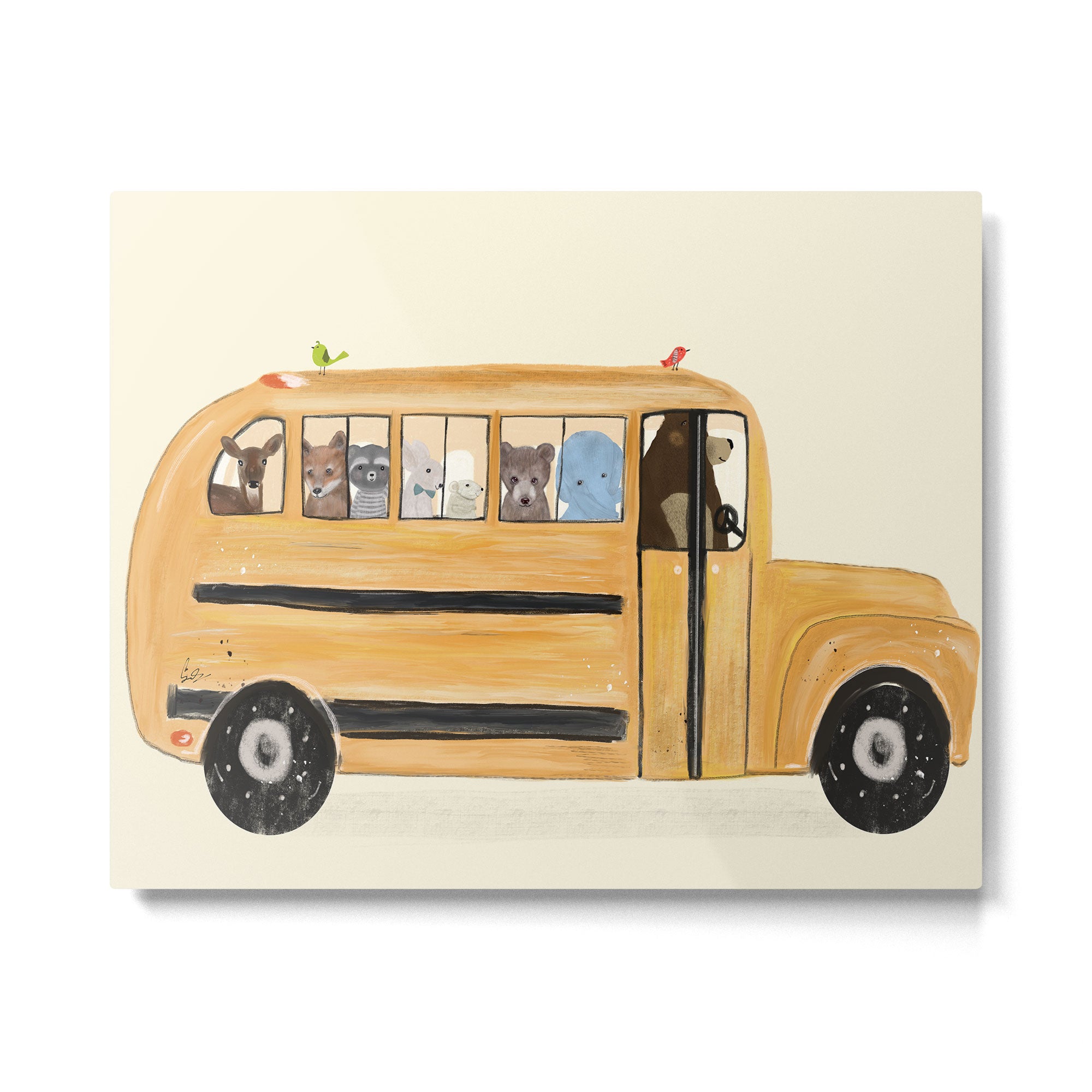 little yellow bus Metal Print Gallery Image 6