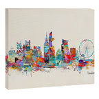 london city skyline watercolor Canvas Print Gallery Image 12
