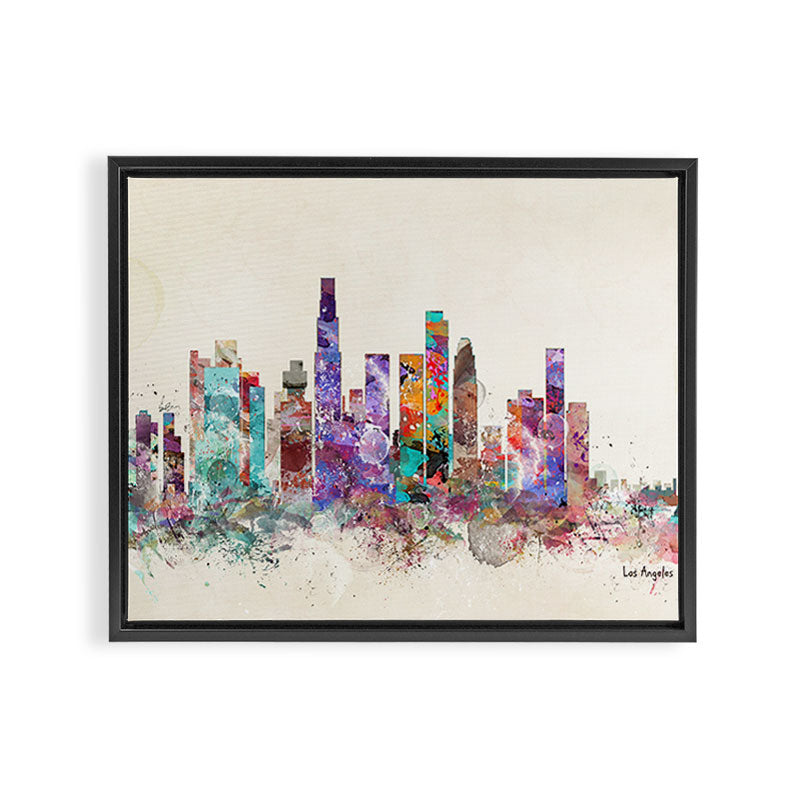 los angeles california skyline Framed Canvas Print Gallery Image 2
