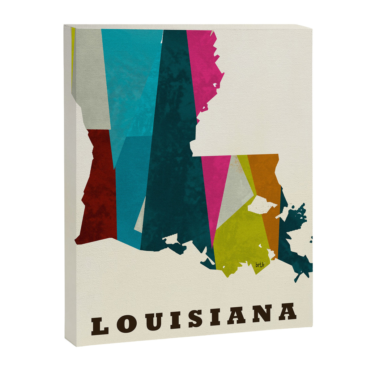 louisiana state map modern Canvas Print Gallery Image 6