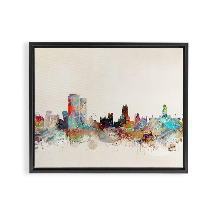 madrid spain skyline Framed Canvas Print Gallery Image 1