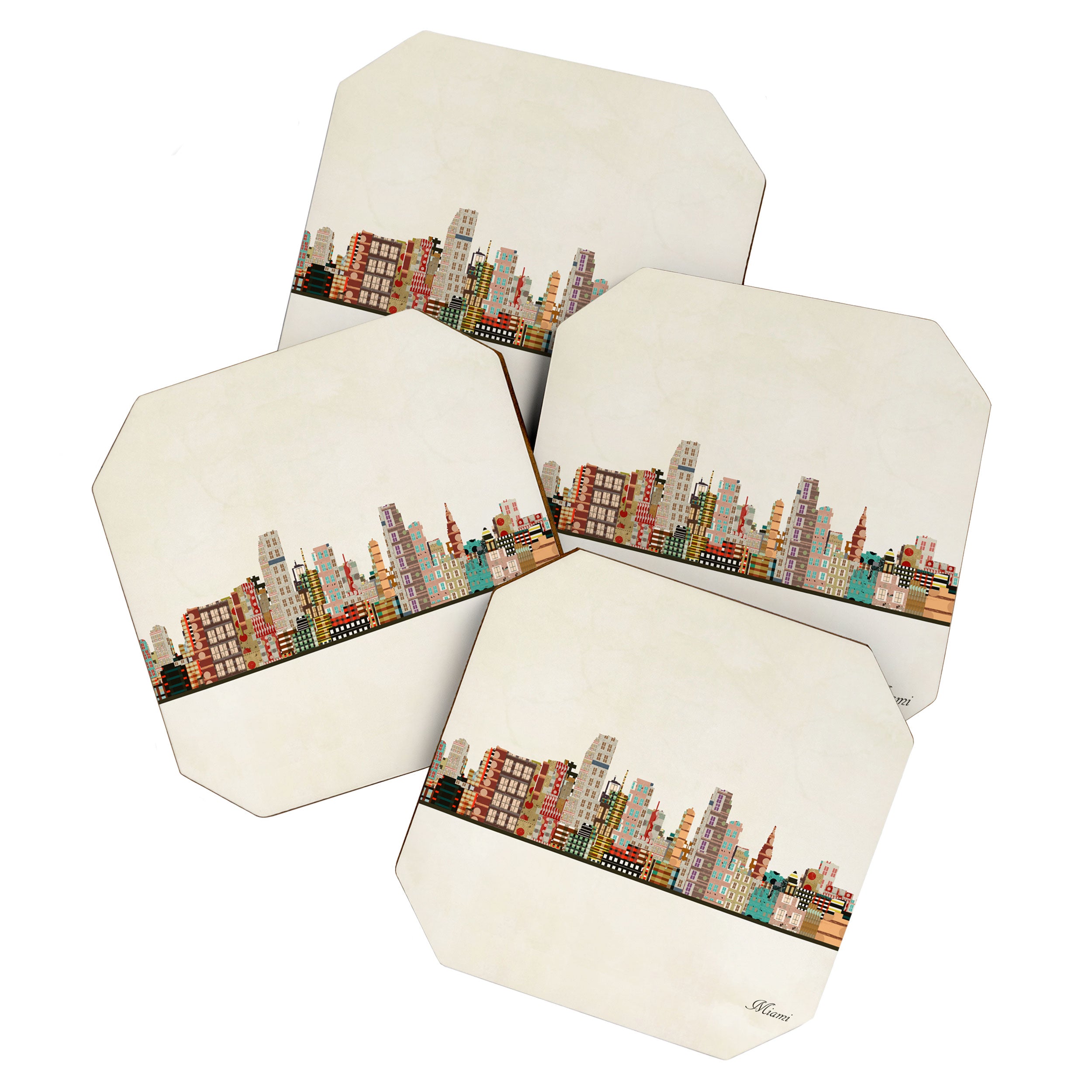 miami florida skyline Coaster Gallery Image 1