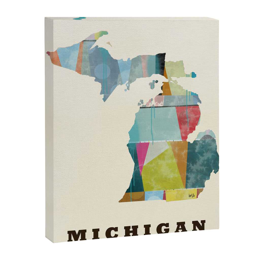 Michigan  state map modern Canvas Print Gallery Image 6