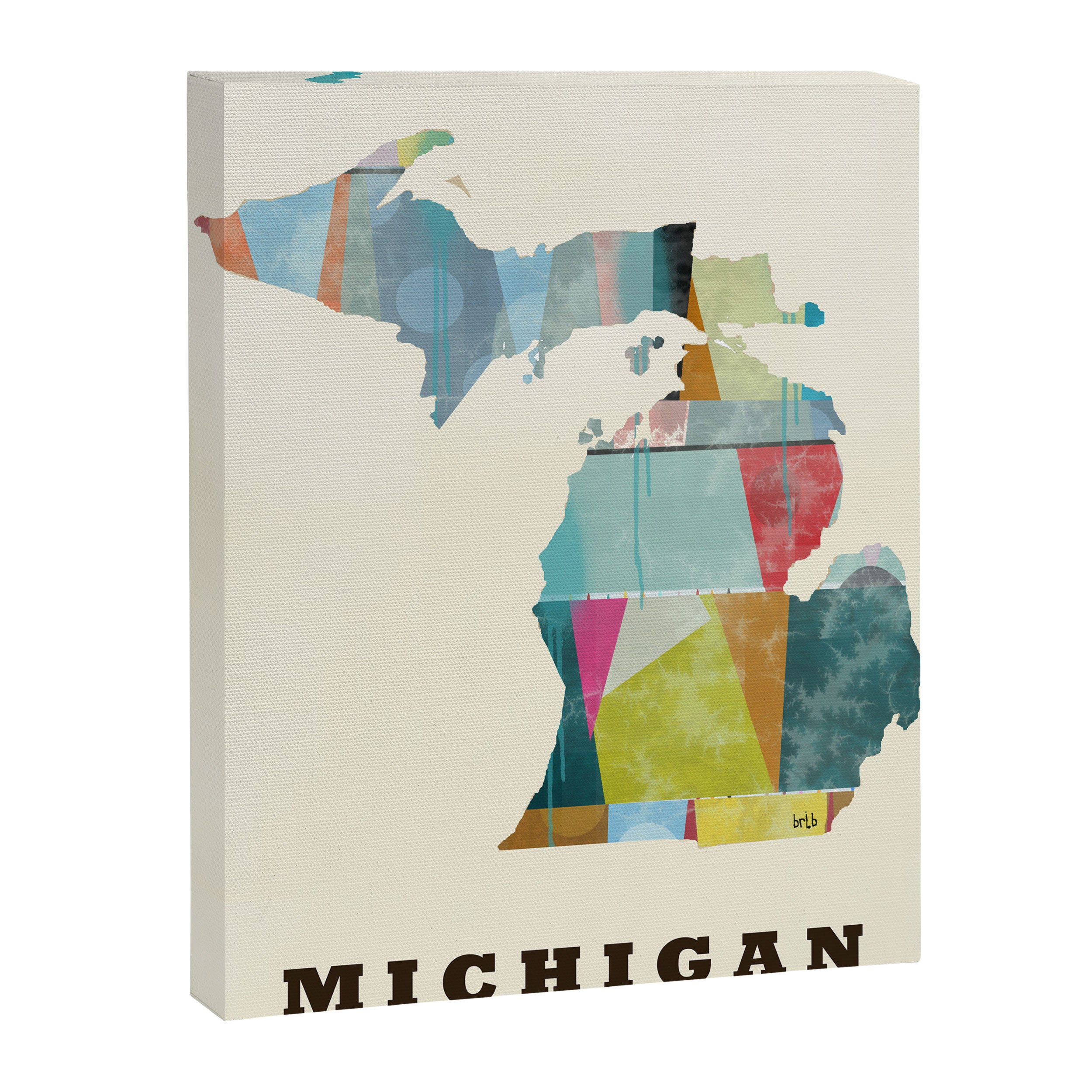 Michigan  state map modern Canvas Print Gallery Image 6