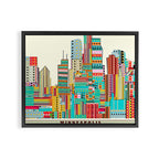 Minneapolis city  Framed Canvas Print Gallery Image 2