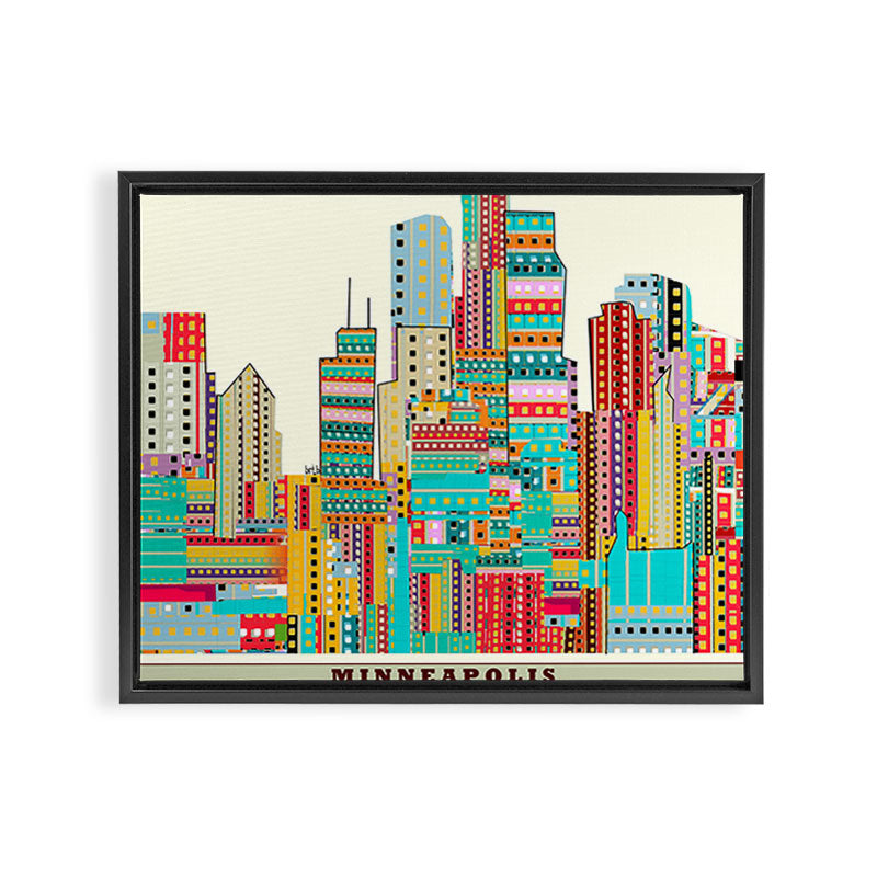 Minneapolis city  Framed Canvas Print Gallery Image 2