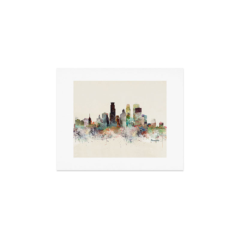 minneapolis minnesota skyline Art Print Gallery Image 1