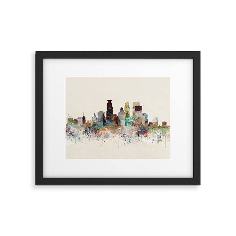 minneapolis minnesota skyline Framed Art Print Gallery Image 4